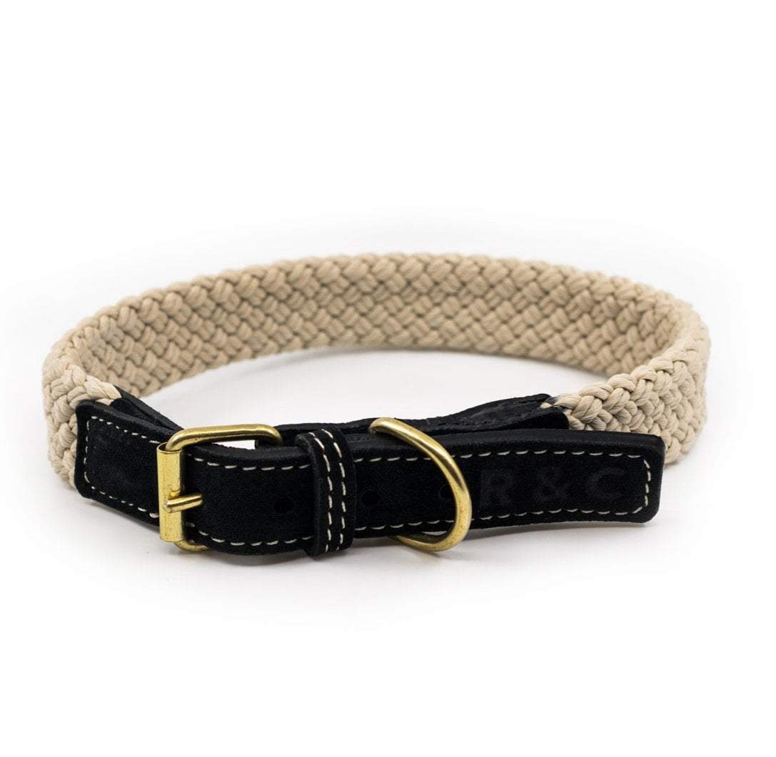 Flat Rope Dog Collar - Black - Ralph & Co