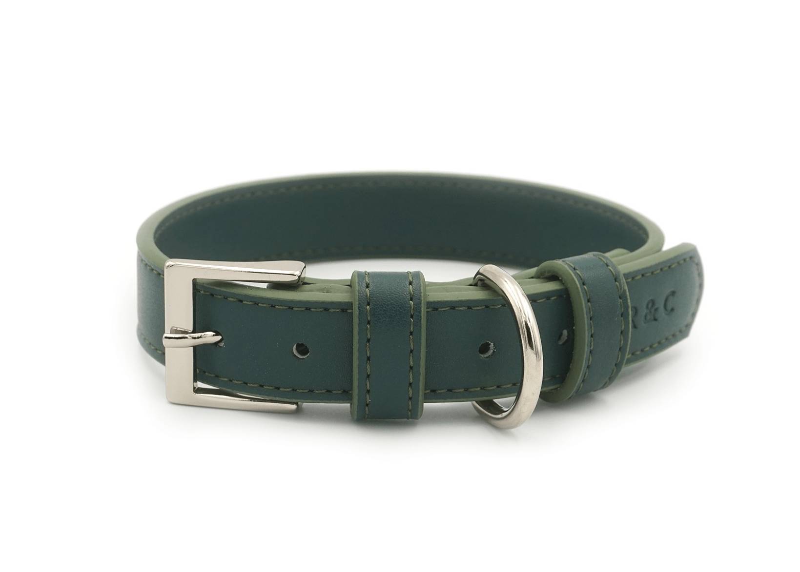 Green Eco Leather Dog Collar - Ralph & Co
