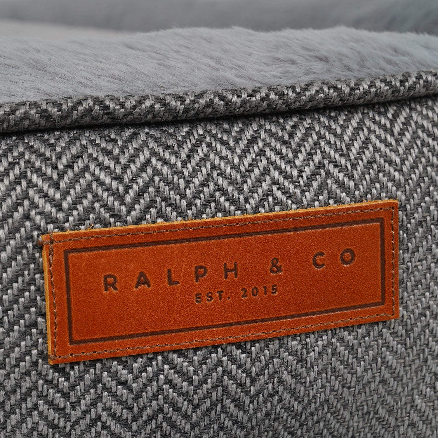 Grey Herringbone Donut Dog Bed | Balmoral - Ralph & Co