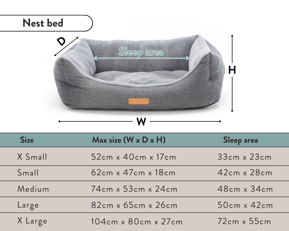 Herringbone Grey Dog Bed | Balmoral