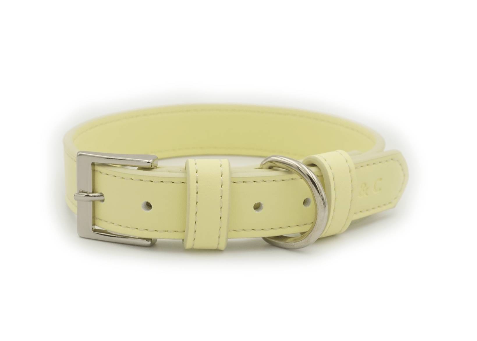 Yellow Eco Leather Dog Collar - Ralph & Co