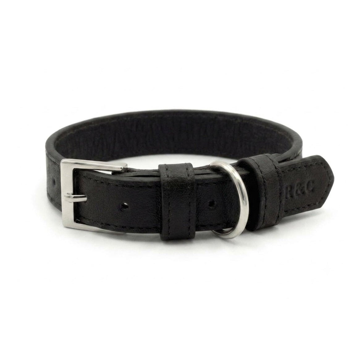 Black Leather Dog Collar - Ralph & Co