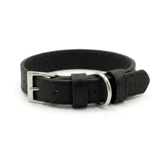 Black Leather Dog Collar - Ralph & Co