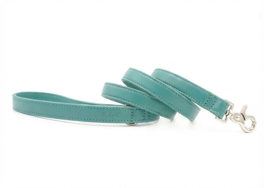 Duck Egg Blue Leather Dog Lead - Ralph & Co