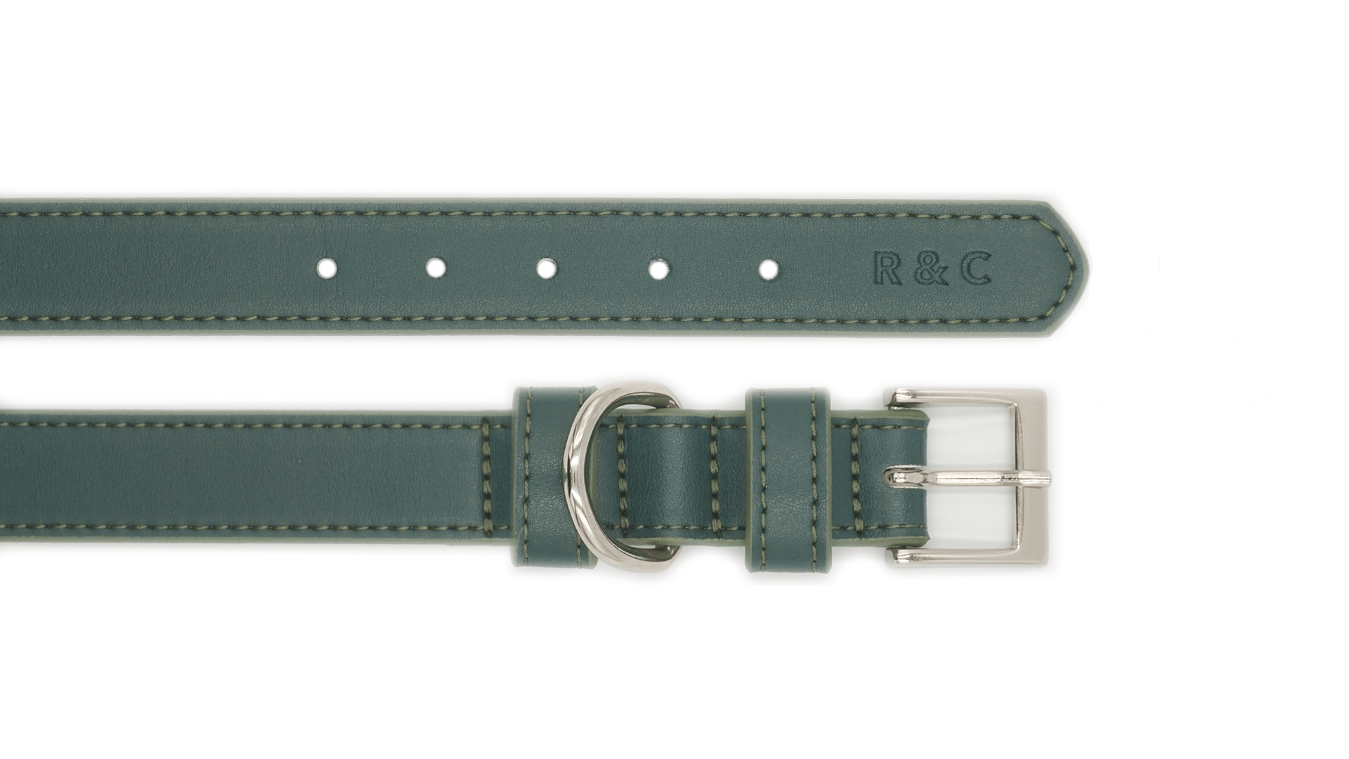 Green Leather Dog Collar - Ralph & Co