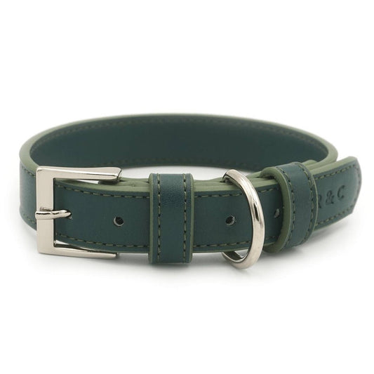 Green Leather Dog Collar - Ralph & Co