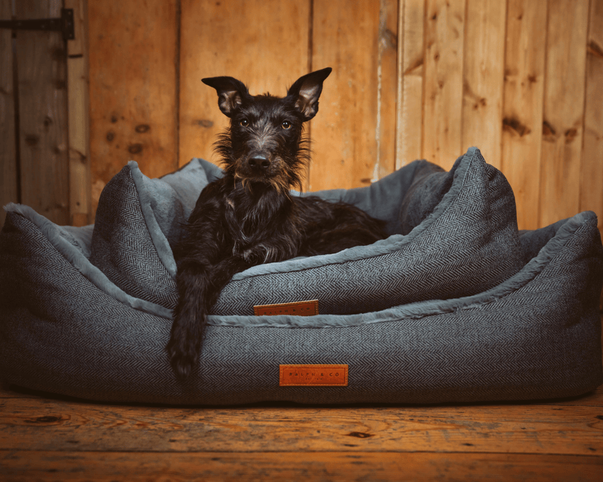 Herringbone Grey Dog Bed | Balmoral - Ralph & Co