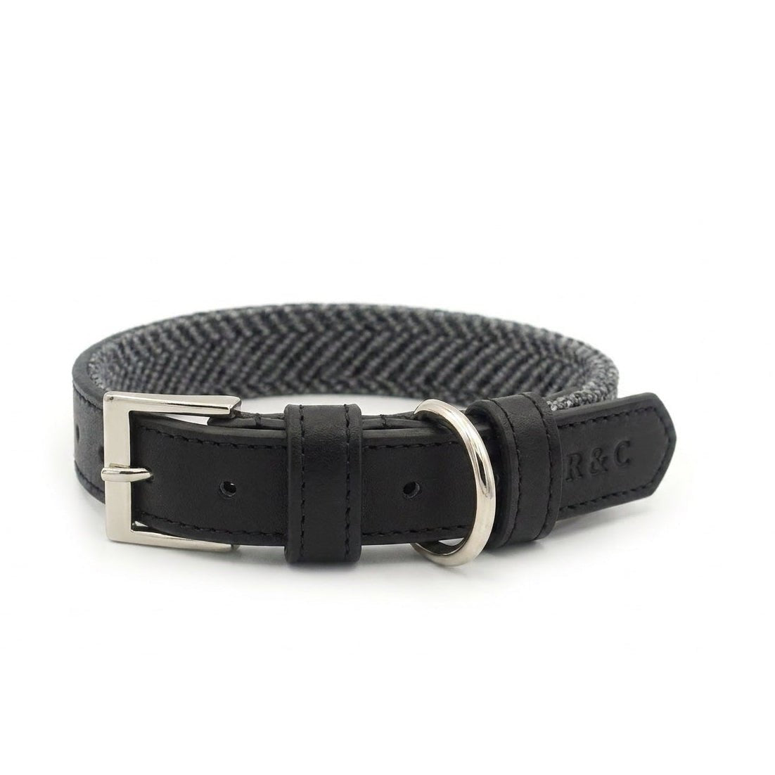 Herringbone & Leather Collar - Balmoral - Ralph & Co