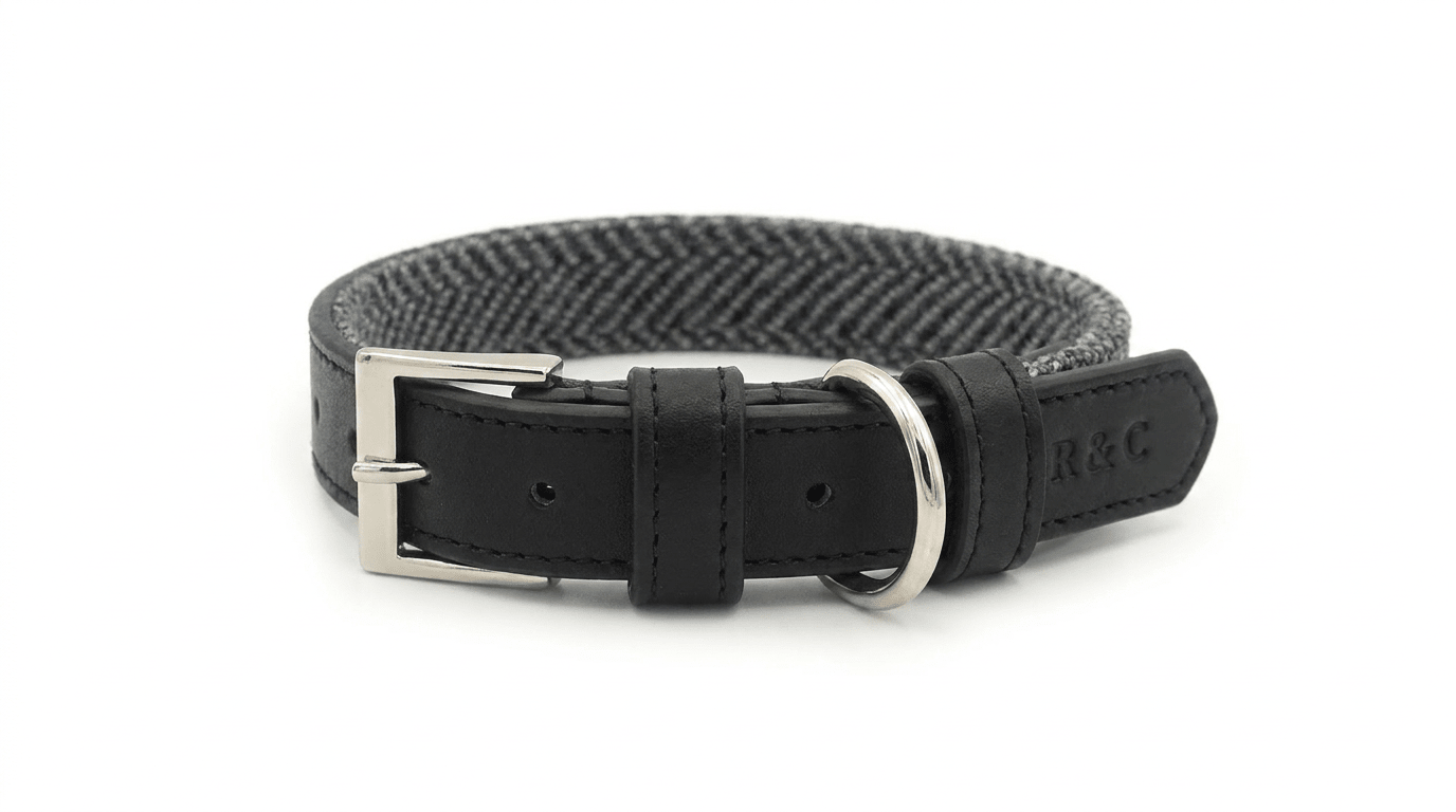 Herringbone & Leather Collar - Balmoral - Ralph & Co
