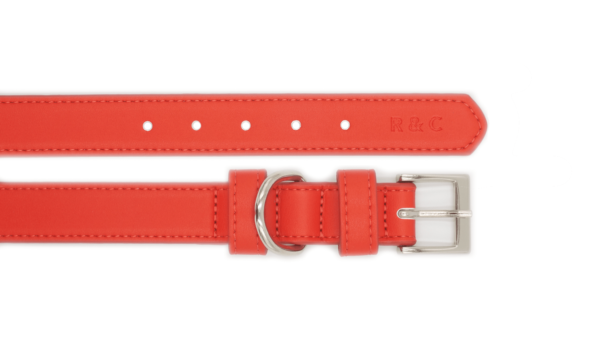 Red Eco Leather Dog Collar - Ralph & Co