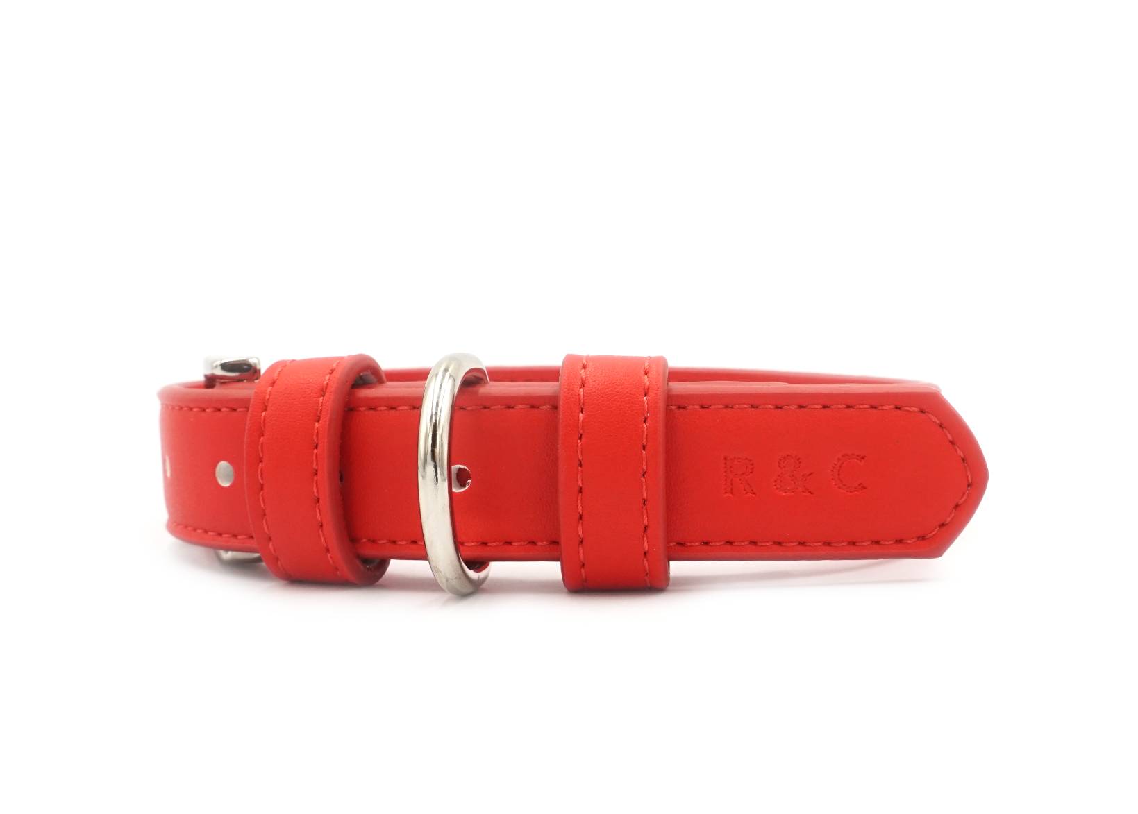 Red Eco Leather Dog Collar - Ralph & Co