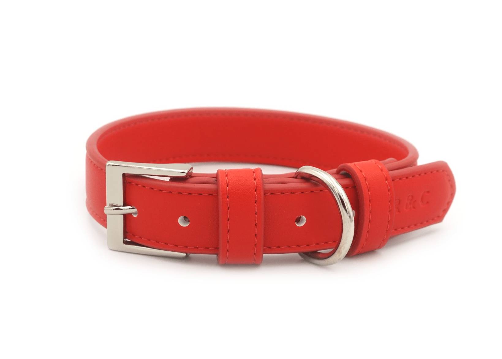 Red Eco Leather Dog Collar - Ralph & Co