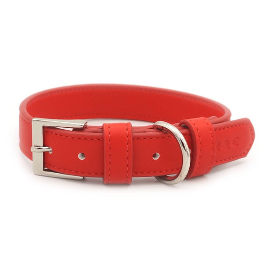 Red Leather Dog Collar - Ralph & Co