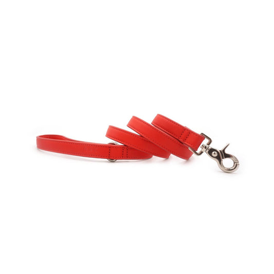 Red Leather Dog Lead - Ralph & Co