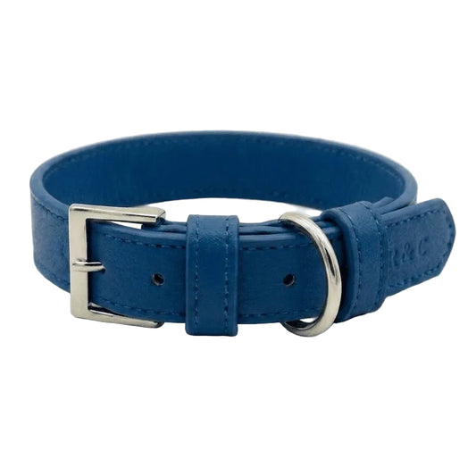 Royal Blue Leather Dog Collar - Ralph & Co
