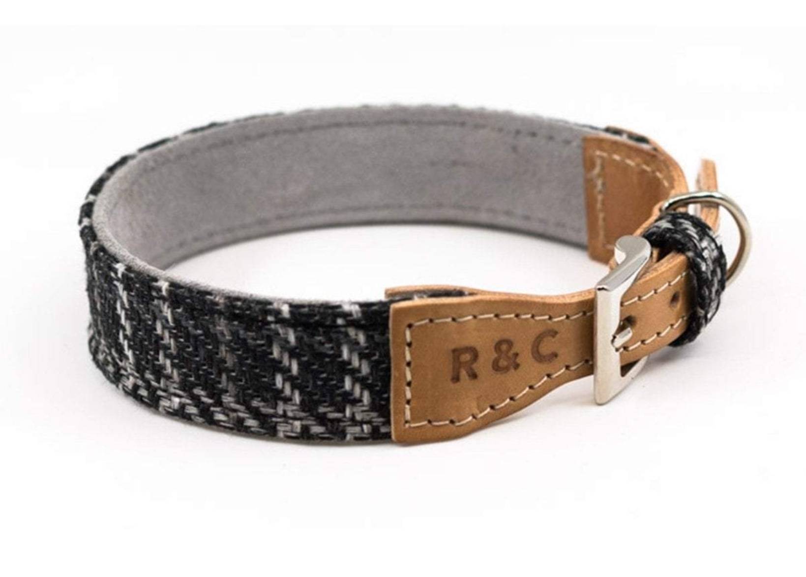 Tweed & Leather Dog Collar - Ascot - Ralph & Co