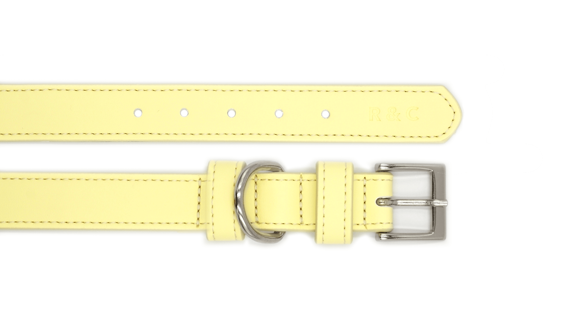 Yellow Eco Leather Dog Collar - Ralph & Co