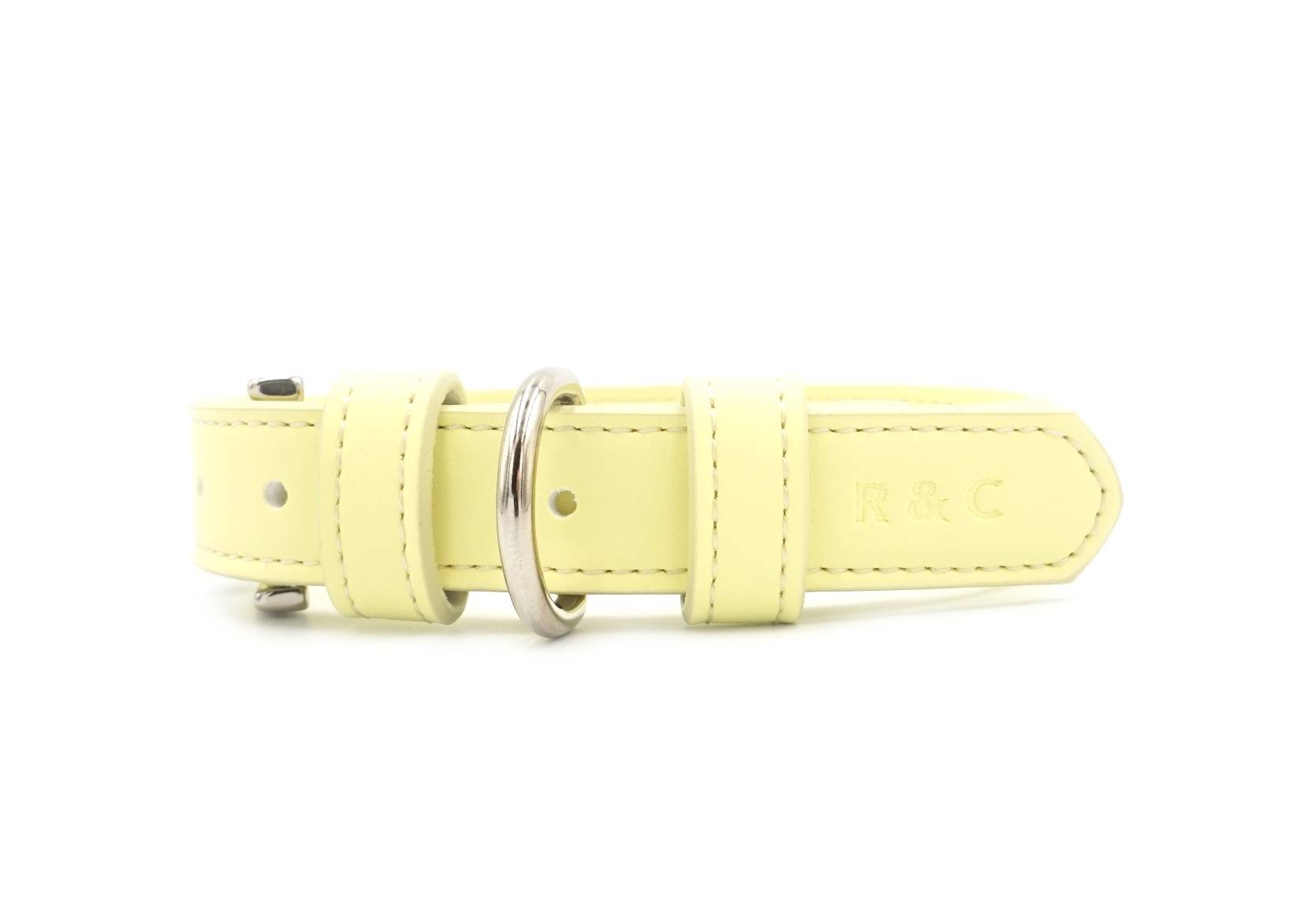 Yellow Eco Leather Dog Collar - Ralph & Co