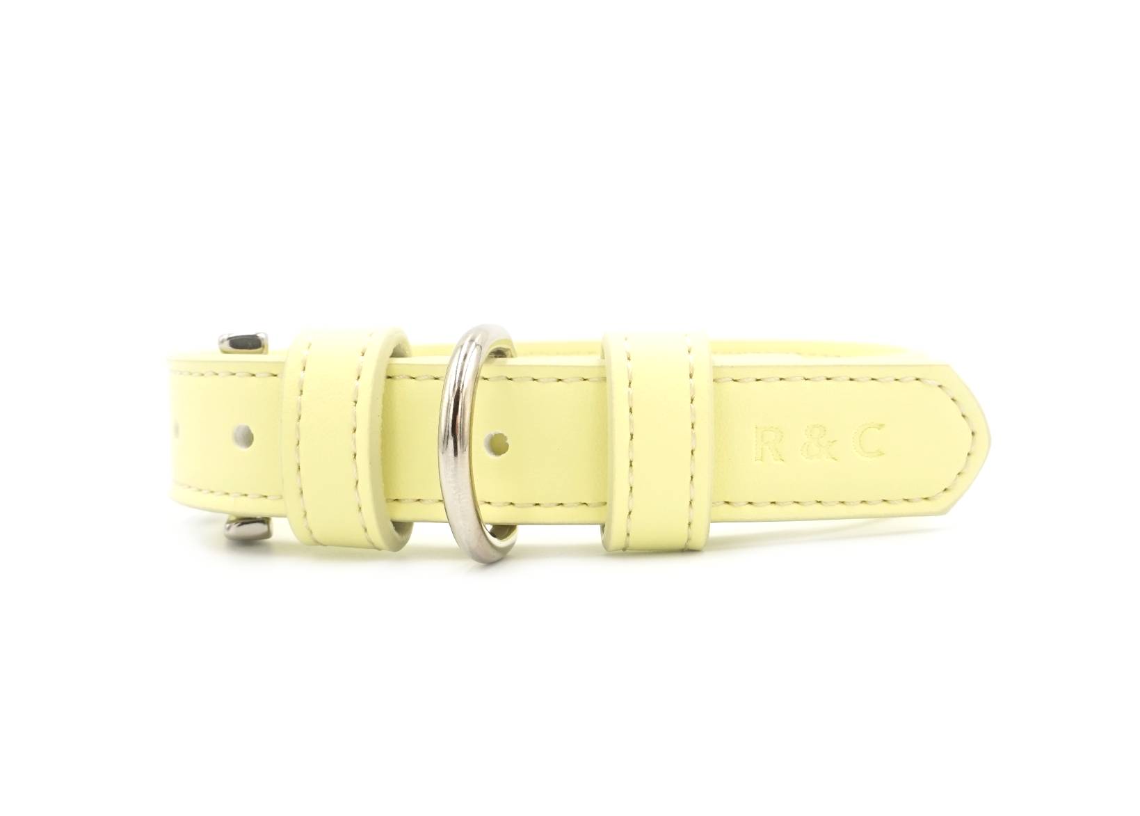 Yellow Leather Dog Collar - Ralph & Co