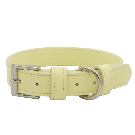 Yellow Leather Dog Collar - Ralph & Co