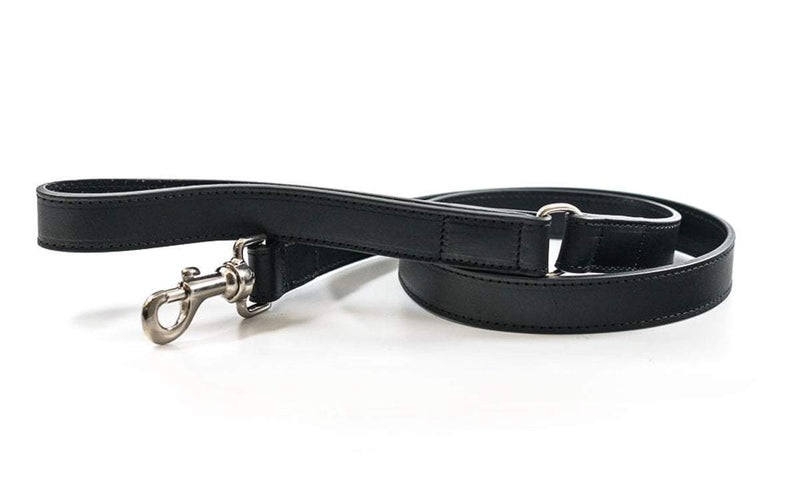 Black Leather Dog Lead - Sorrento